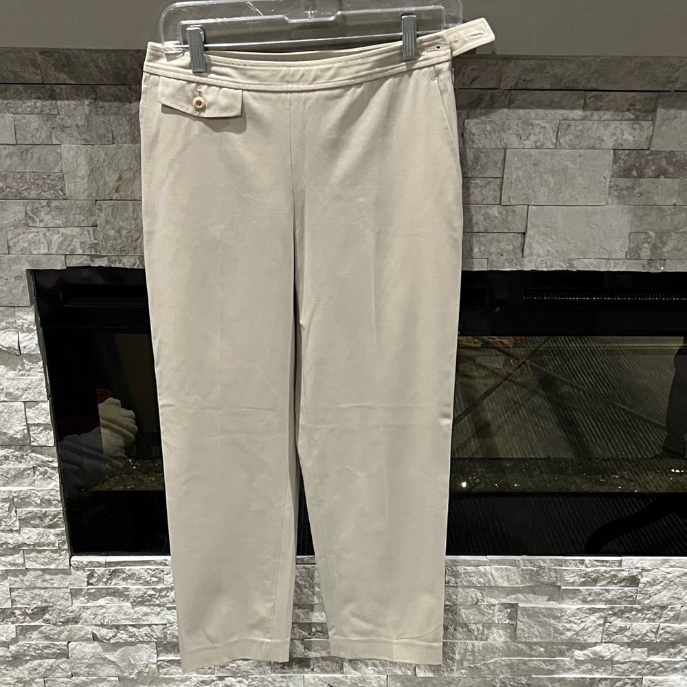 Talbots Cream Stretch Pants size 4 P